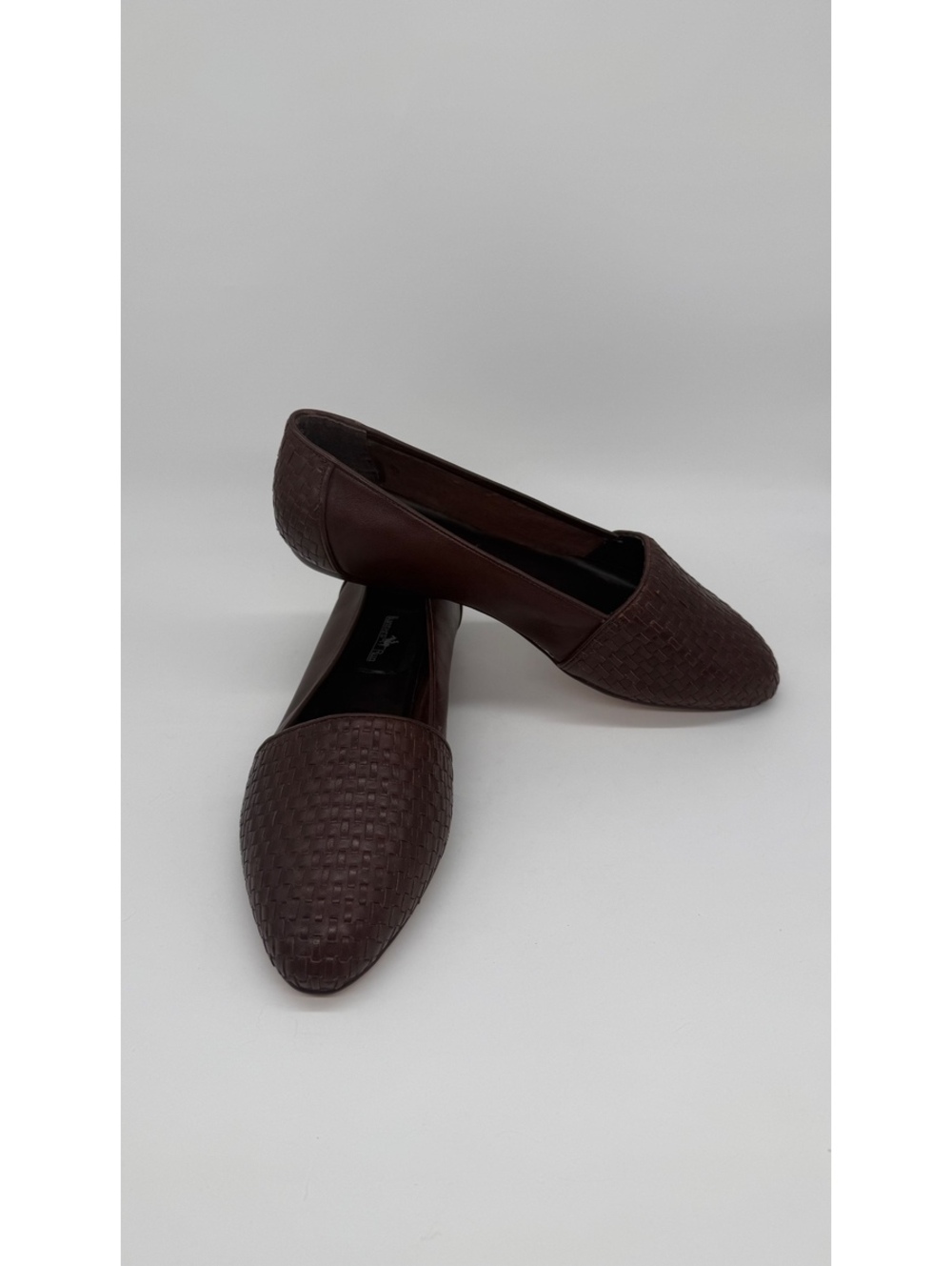 Hunters Run Brown Leather Woven Loafers Women’s Size 11 Slip On Flats